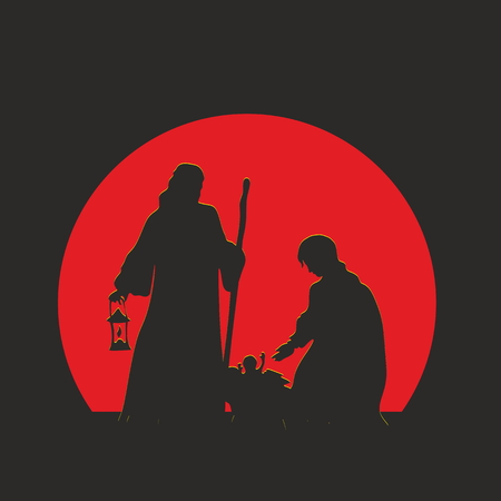 Nativity scene. Merry christmasのイラスト素材