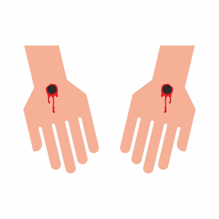 Wounds of Christ. Jesus.のイラスト素材