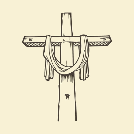 Hand drawn cross and shroudのイラスト素材