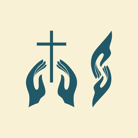 Hands and crossのイラスト素材