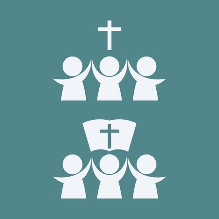 Home church, group fo people, choirのイラスト素材