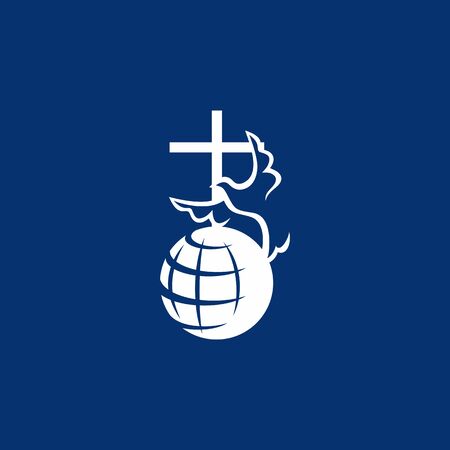 Dove, cross, globe, missions, iconのイラスト素材