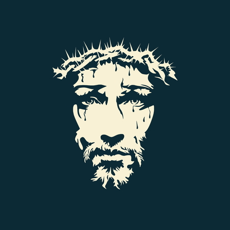Face of Christ hand drawnのイラスト素材