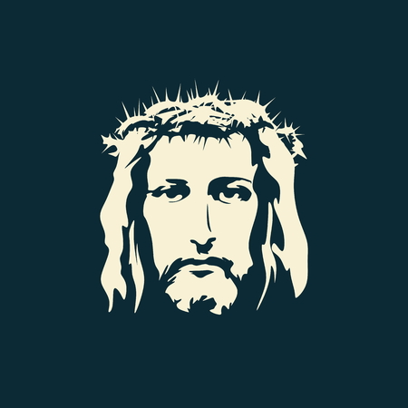 Face of Christ hand drawnのイラスト素材
