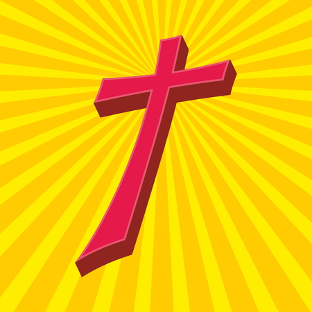 Radiating cross. Christian cross and light raysのイラスト素材