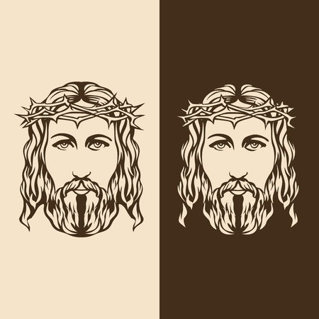 Face of Jesus hand drawnのイラスト素材