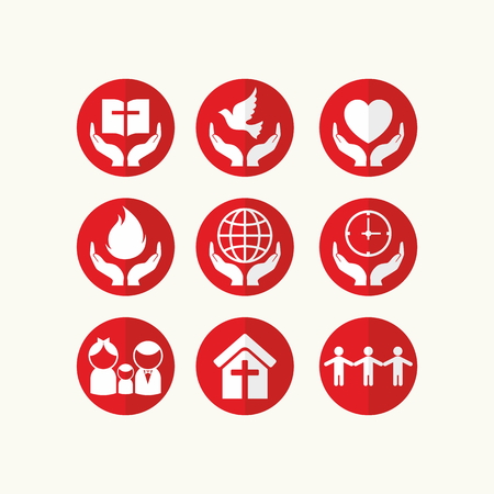 Set of Christian iconsのイラスト素材