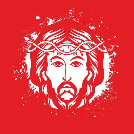Face of Jesus Christ hand drawnのイラスト素材