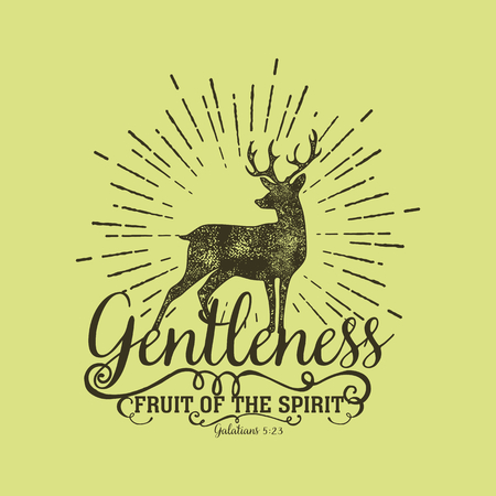 Biblical illustration. Christian lettering. Fruit of the spirit - gentleness. Galatians 5:23のイラスト素材
