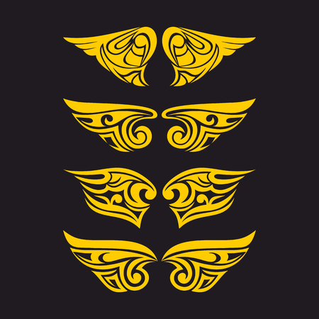 Gothic and tattoo marks. Christian symbols. The wings of the Holy Spirit.のイラスト素材
