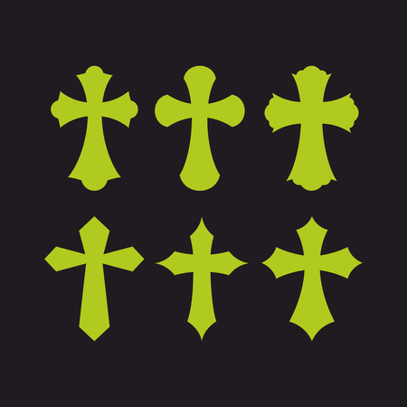 Set of crosses. Christian symbols. Religious signs.のイラスト素材