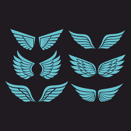 Gothic and tattoo marks. Christian symbols. The wings of the Holy Spirit.のイラスト素材