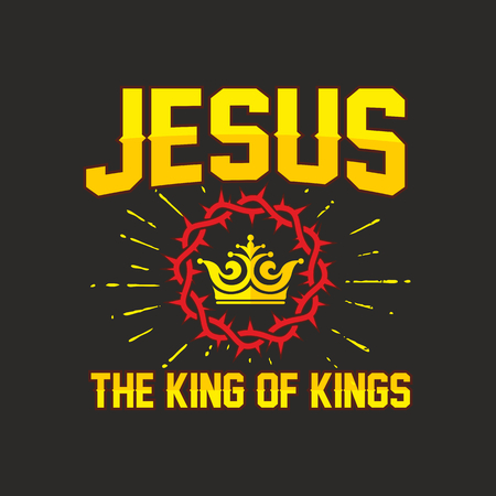 Bible lettering. Christian art. Jesus - the King of Kings.のイラスト素材