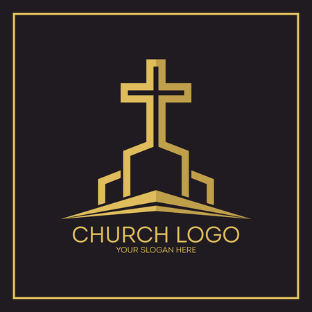 Church. Christian symbols. Jesus cross.のイラスト素材