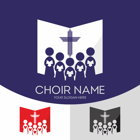 Choir Christian Church. Worship God. Music Ministry.のイラスト素材