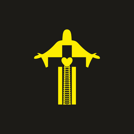 The road to heaven only through the cross of Jesus Christ. Stairway to Heaven.のイラスト素材