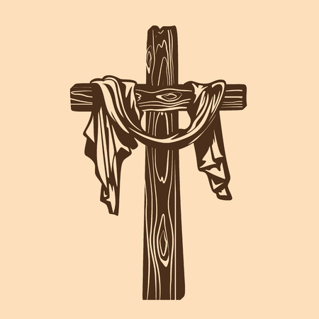 cross of Jesus with draperyのイラスト素材