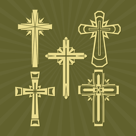 A set of Christian crosses.のイラスト素材
