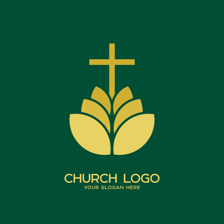 Church logo. Christian symbols. The cross of Jesus Christ and the increase in the Lordのイラスト素材