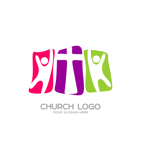 Church logo. Christian symbols. People worshiped the Lord Jesus Christのイラスト素材