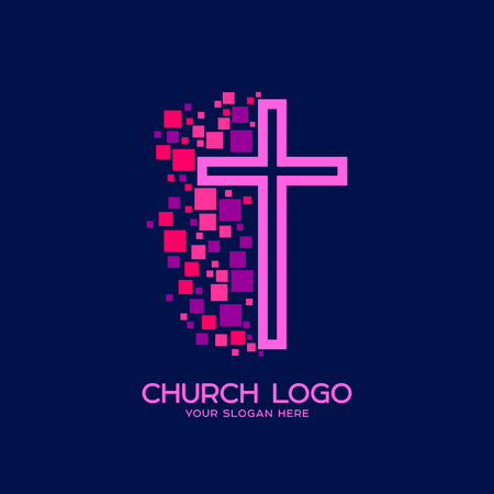 Church logo. Christian symbols. Cross of the Savior Jesus Christのイラスト素材