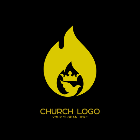 Church logo. Christian symbols. The Flame of the Holy Spirit and the Kingdom of Godのイラスト素材
