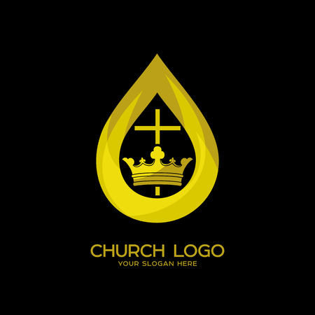 Church logo. Christian symbols. The Flame of the Holy Spirit and the Kingdom of Godのイラスト素材