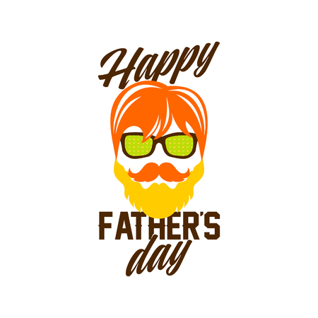Typography and lettering with designer colored elements and silhouettes for a happy father's dayのイラスト素材