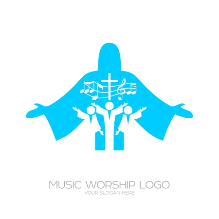 Music Christian symbols. Musical Worship in Christ Jesusのイラスト素材