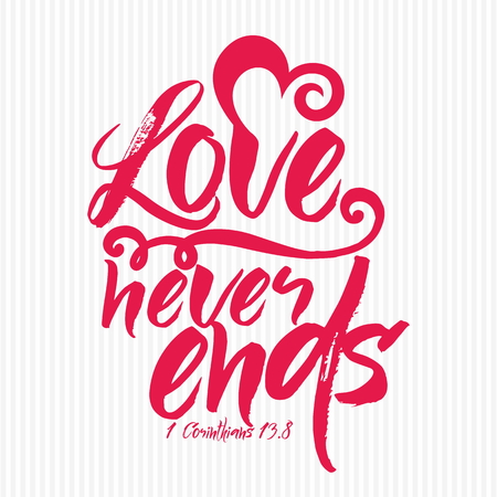 Christian print, Love never ends.のイラスト素材