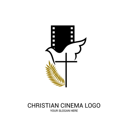 Christian cinema logo. Movie, conference, camp, festival, event.のイラスト素材