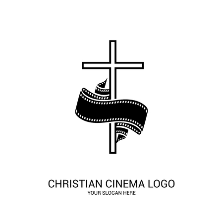 Christian cinema logo. Movie, conference, camp, festival, event.のイラスト素材