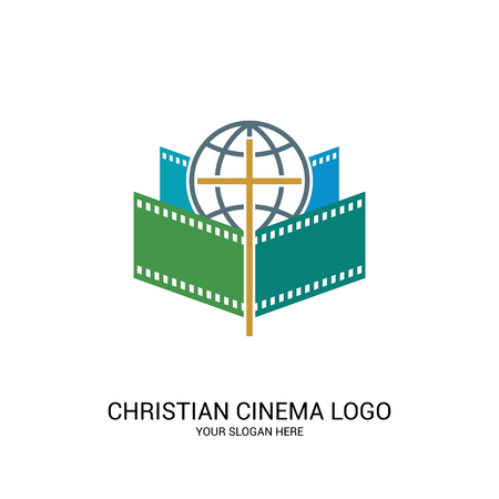 Christian cinema logo. Movie, conference, camp, festival, event.のイラスト素材