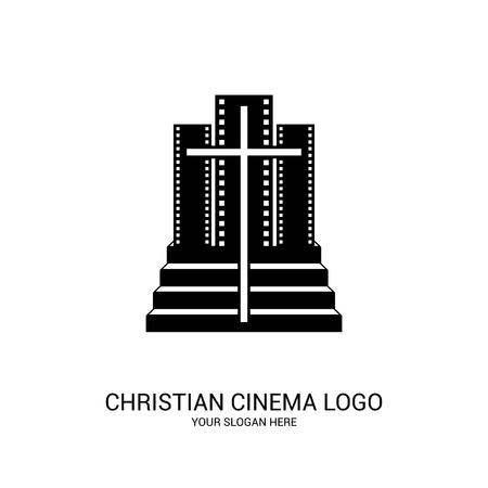 Christian cinema logo. Movie, conference, camp, festival, event.のイラスト素材