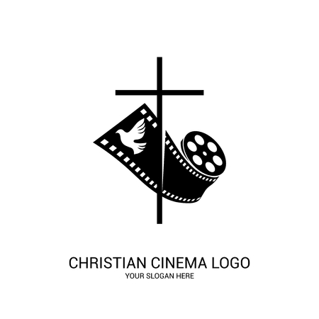 Christian cinema logo. Movie, conference, camp, festival, event.のイラスト素材