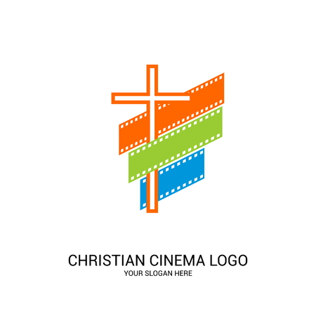 Christian cinema logo. Movie, conference, camp, festival, event.のイラスト素材