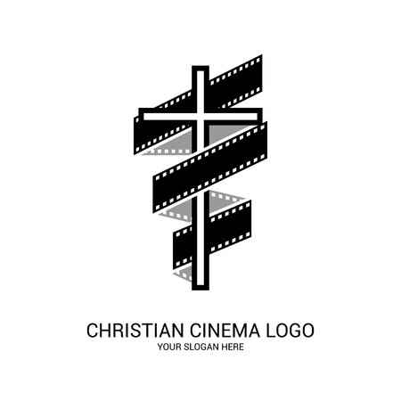 Christian cinema logo. Movie, conference, camp, festival, event.のイラスト素材