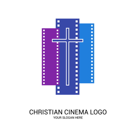 Christian cinema logo. Movie, conference, camp, festival, event.のイラスト素材