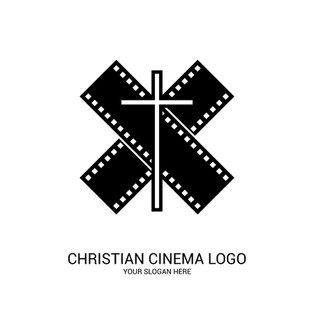Christian cinema logo. Movie, conference, camp, festival, event.のイラスト素材