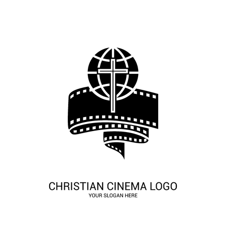 Christian cinema logo. Movie, conference, camp, festival, event.のイラスト素材