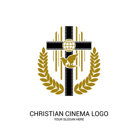 Christian cinema logo. Movie, conference, camp, festival, event.のイラスト素材