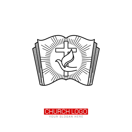 Church logo. Christian symbols. The bible of jesusのイラスト素材