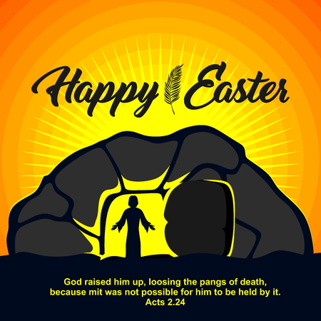 Easter illustration. Jesus Christ is risen.のイラスト素材