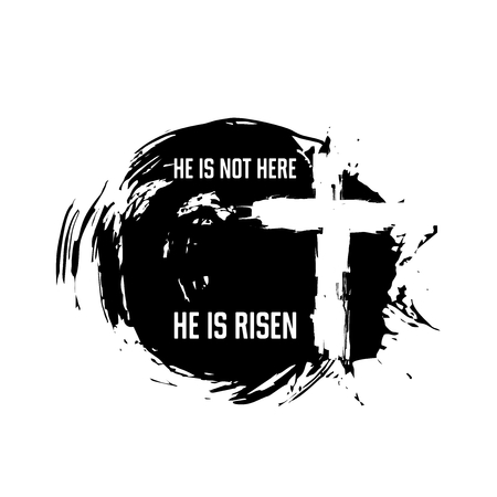 Cross of Jesus. Christ is risen. Easter illustration.のイラスト素材