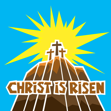 Easter illustration. Jesus Christ is risen.のイラスト素材