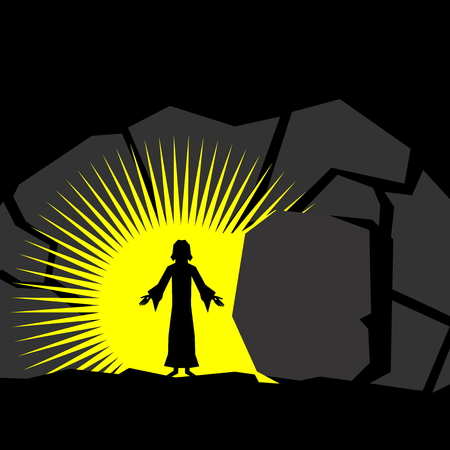 Easter illustration. Jesus Christ is risen.のイラスト素材