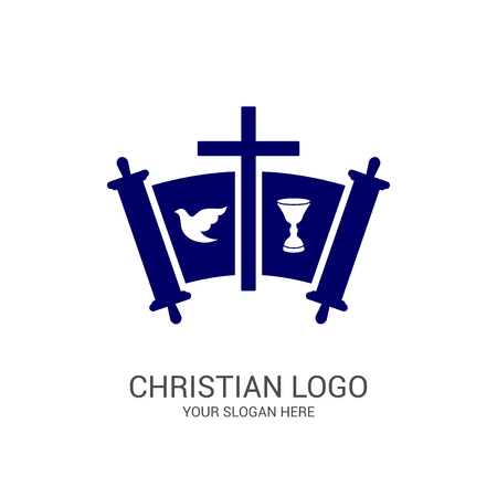 Church logo and biblical symbols. Jesus Christ, The Lord of Christのイラスト素材