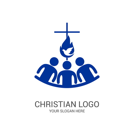 Church logo and biblical symbols. Jesus Christ, The Lord of Christのイラスト素材