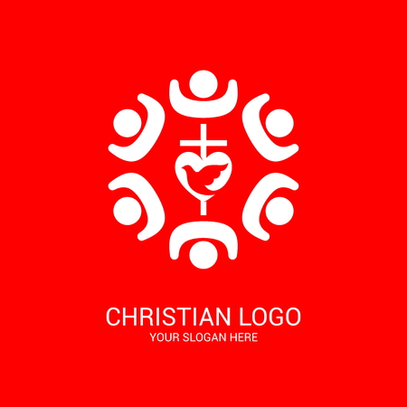 Church logo and biblical symbols. Jesus Christ, The Lord of Christのイラスト素材