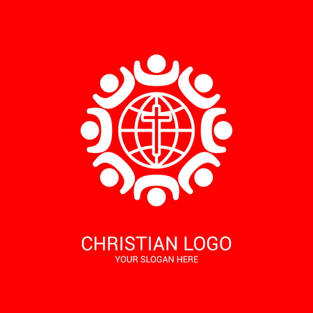 Church logo and biblical symbols. Jesus Christ, The Lord of Christのイラスト素材